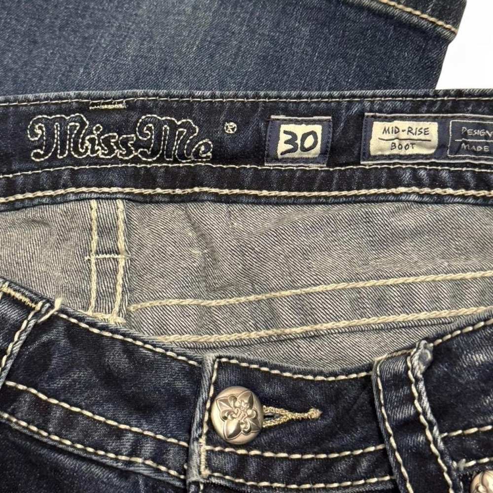 Miss Me Jeans Embellished Sparkle Bootcut Denim Size 30 (9/10) Fairy Girly Y2K - Picture 5 of 6